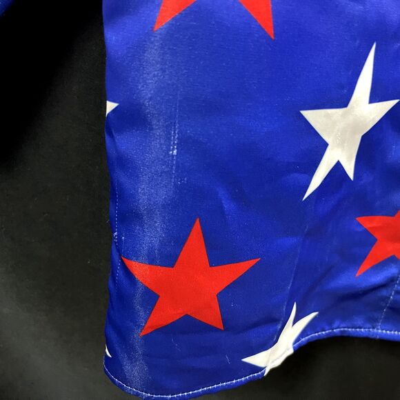 Jockey Tack Youth Jockey Silk Jacket Size Y- Medium Blue Red White Stars - Picture 4 of 7